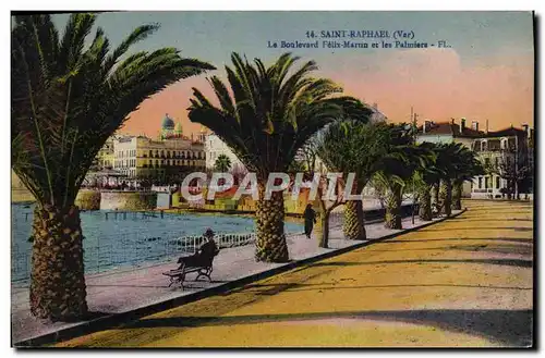 Cartes postales Saint Raphael Boulevard Felix Martin et les palmiers