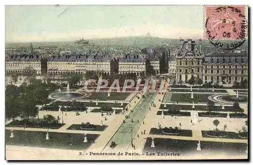 Cartes postales Panorama de Paris Les Tuileries