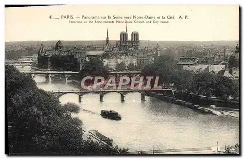 Ansichtskarte AK Paris Panorama sur la Seine Vers Notre Dame et la Cite