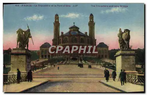 Cartes postales Paris Le Trocadero et le Pont d&#39Iena