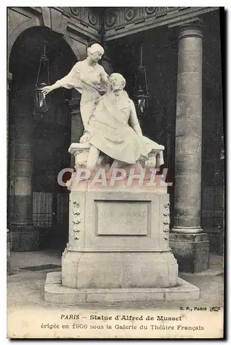 Ansichtskarte AK Paris Statue d&#39Alfred de Musset Theatre Francais