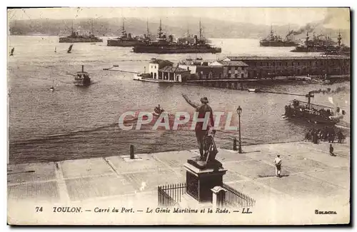 Cartes postales Toulon Carre du Port Le genie maritime et la rade Bateaux