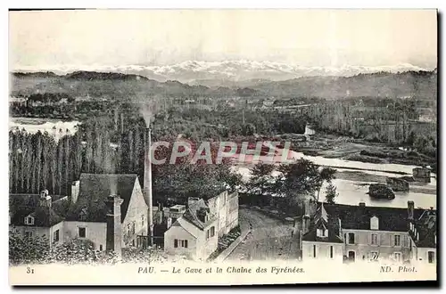 Ansichtskarte AK Pau Le Gave et la Chaine des Pyrenees