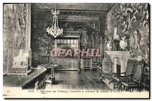 Cartes postales Pau Interieur du Chateau Chambre a coucher de Jeanne d&#39Albret