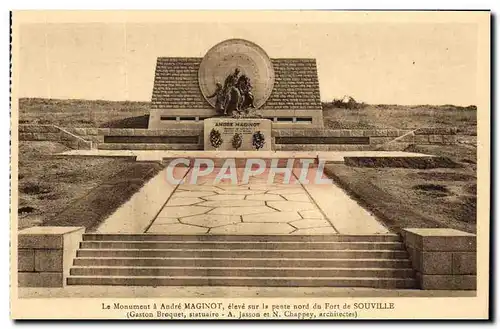 Cartes postales Le monument a Andre Maginot Fort de Souville Militaria