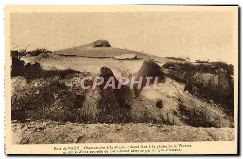 Cartes postales Fort de Vaux Observatoire d&#39artillerie Militaria