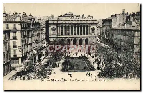 Cartes postales Marseille La Bourse et les jardins