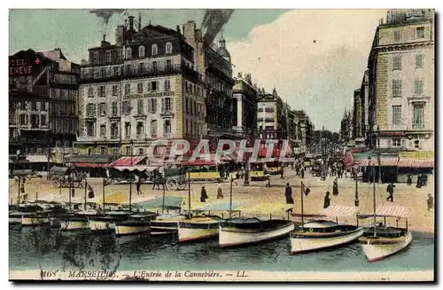 Cartes postales Marseille L&#39entree de la Canebiere Bateaux