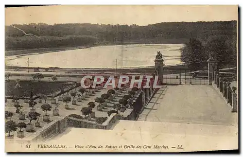 Cartes postales Palais De Versailles Piece d&#39Eau des Suisses et Grille des Cent Marches