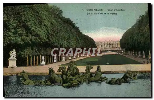 Ansichtskarte AK Palais De Versailles Char d&#39Apollon Le tapis vert et le palais