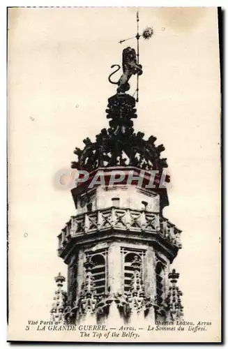 Cartes postales Arras Le sommet du beffroi Lion