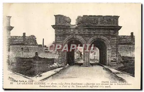 Cartes postales Arras La porte Baudimont Militaria