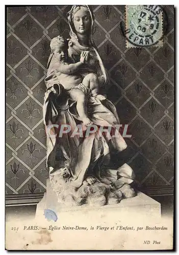 Cartes postales Paris Eglise Notre Dame la Vierge et l&#39Enfant par Bouchardon