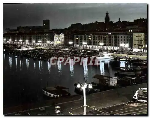 Cartes postales moderne Marseille La Nuit Le Quai du Port