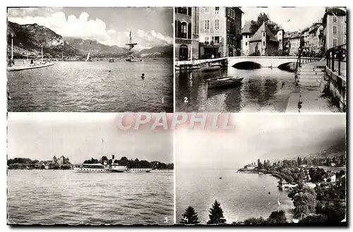 Cartes postales moderne Annecy La Plage Canal du Thiou et Palais de l&#39Isle Le chateau vu du lac Bords du lac a Mentho