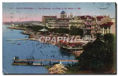 Cartes postales Saint Raphael Vue Generale la Plage et les Bains