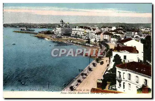 Cartes postales Saint Raphael Le boulevard Felix Martin et les quais