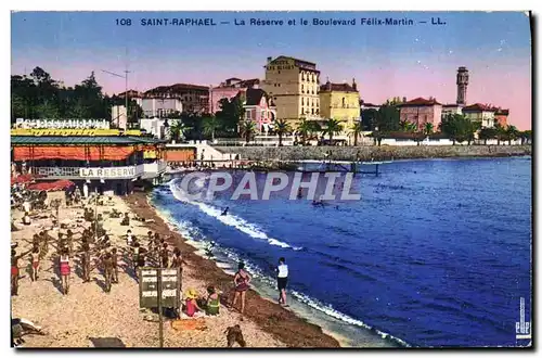 Cartes postales Saint Raphael La Reserve et le Boulevard Felix Martin Gymnastique