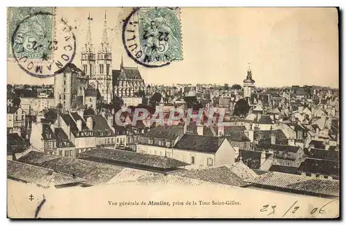 Ansichtskarte AK Vue generale de Moulins prise de la Tour St Gilles