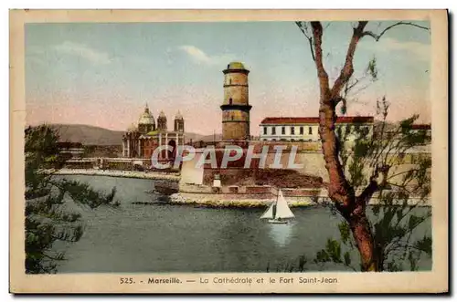 Cartes postales Marseille La Cathedrale et le Fort St Jean