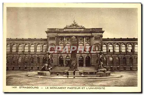 Ansichtskarte AK Strasbourg Le Monument Pasteur Et L&#39Universite