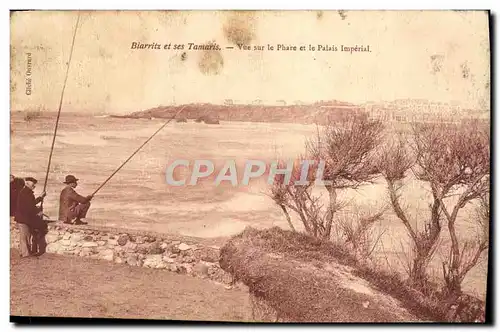 Ansichtskarte AK Biarritz Et Ses Tamaris Vue Sur Le Phare Et Le Palais Imperial Peche