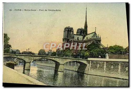 Cartes postales Paris Notre Dame Pont De I&#39Archeveche