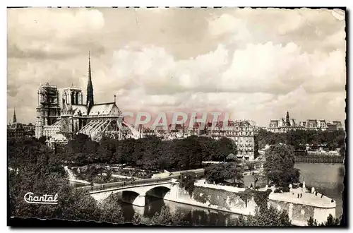 Moderne Karte Paris Notre Dame Et Jardins De I&#39Archeveche