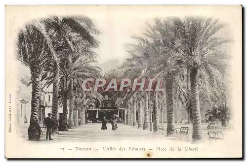 Cartes postales Toulon L'Allee Des Palmiers Place De La Liberte