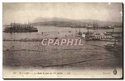 Cartes postales Toulon La Rade Le Jour Du 14 juillet Bateaux