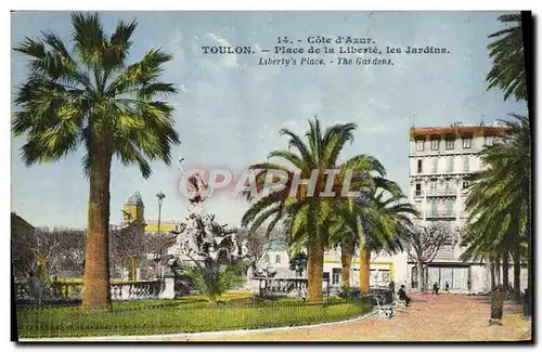 Cartes postales Toulon Place De La Liberte Les Jardins