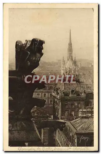 Cartes postales Chimere De Notre Dame Et Sainte Chapelle Paris