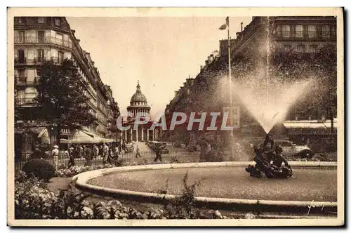 Ansichtskarte AK Paris En Flanant Rue Soufflot et le Pantheon Place Edmond Rostand