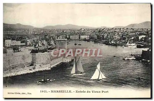 Ansichtskarte AK Marseille Entree Du Vieux Port Bateaux