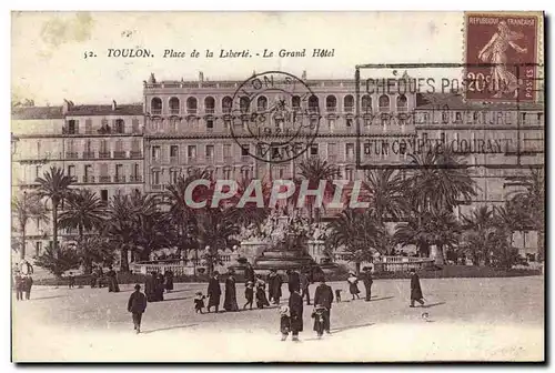 Ansichtskarte AK Toulon Place De La Leberte Le Grand Hotel