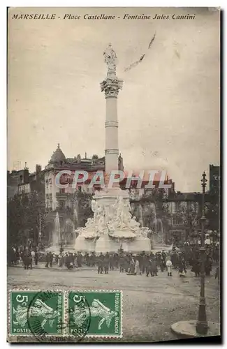 Cartes postales Marseille Place Castellane Fontaine Jules Cantini