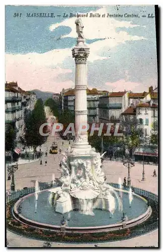 Ansichtskarte AK Marseille Le Boulevard Baille et fontaine Cantini