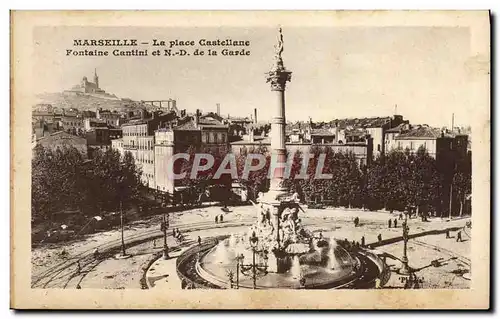 Ansichtskarte AK Marseille La Place Castellane Fontaine Cantini et ND de la Garde