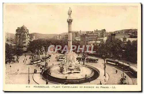 Cartes postales Marseille Place Castellane Et Avenue Du Prado