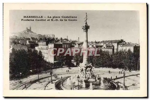 Cartes postales Marseille La Place Castellane Fontain Cantini Et ND De La Garde