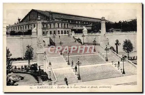 Cartes postales Marseille Escalier Monument De La Gare St Charles