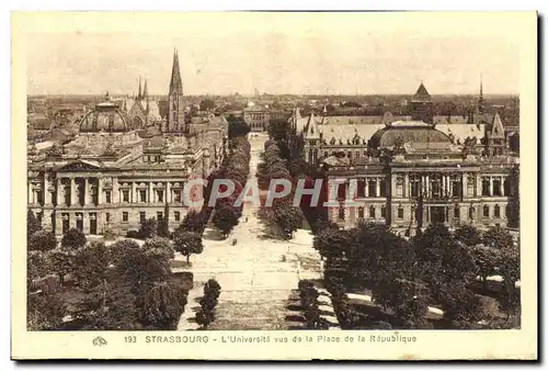 Cartes postales Strasbourg L&#39Universite Vue De La Place De La Republique