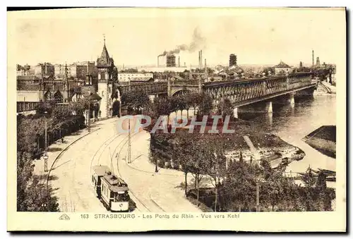 Cartes postales Strasbourg Les ponts du Rhine Vue vers Kehl