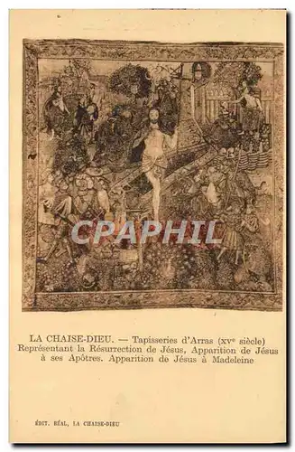 Cartes postales La Chaise Dieu Tapisseries d&#39Arras Representant la Resurrection de Jesus Apparition de Jesus