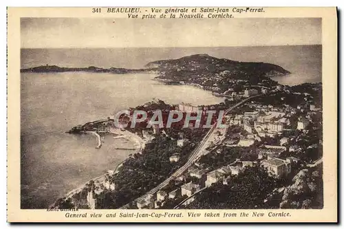 Cartes postales Beaulieu Vue Generale Et Saint Jean Cap Ferrat Vue Prise De La Nouvelle Corniche