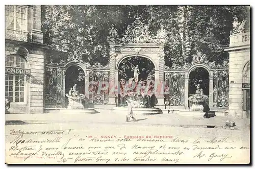 Cartes postales Nancy Fontaine De Neptune Carte 1900