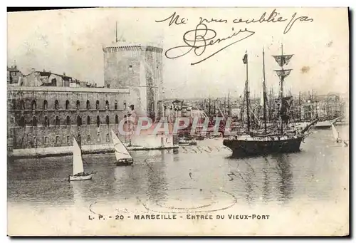 Cartes postales Marseille Entree Du Vieux Port Bateau