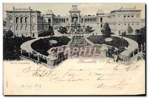 Cartes postales Marseille Palais De Longchamp carte 24 1 1898 RARE