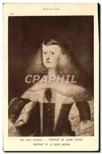 Cartes postales Portrait De Jeume Femme Don Diego Velasquez