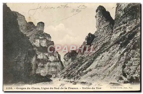 Cartes postales Gorges du Cians Ligne du Sud de la France Vallee du Var